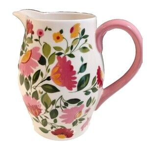 Spode Emma's Garden Vase Pink & Green Floral- Discontinued Pattern